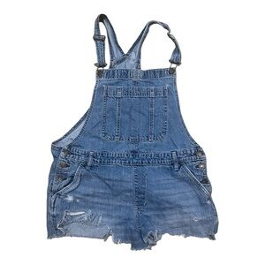 Abercrombie & Fitch Blue Denim Short Overalls